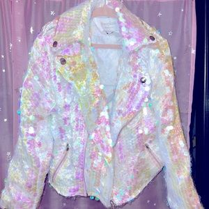 Iloveplum nyc white sequin jacket